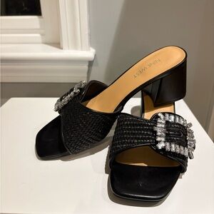 Nine West Black Heels with Sparkling Buckle